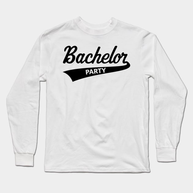 Bachelor Party (Stag Party / Team Groom / Lettering / Black) Long Sleeve T-Shirt by MrFaulbaum